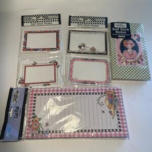 Mary Engelbreit Self Stick Note Pads Lists Magnetic New Checked Flowers Unopen